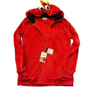 Anime Gachapin Mukku Red Character Zip Hoodie Plush Costume Jacket‎ Cosplay NWT